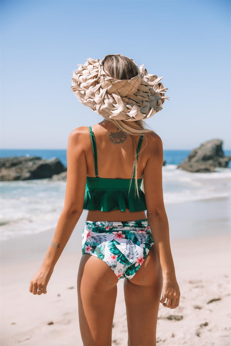 Women’s Women’s Fashion Printed Ruffle Swimsuit