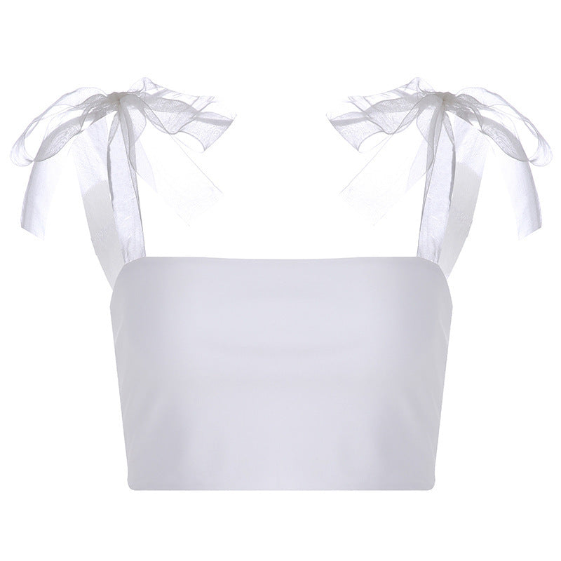 Women’s Transparent Ribbon Strap Tank Top