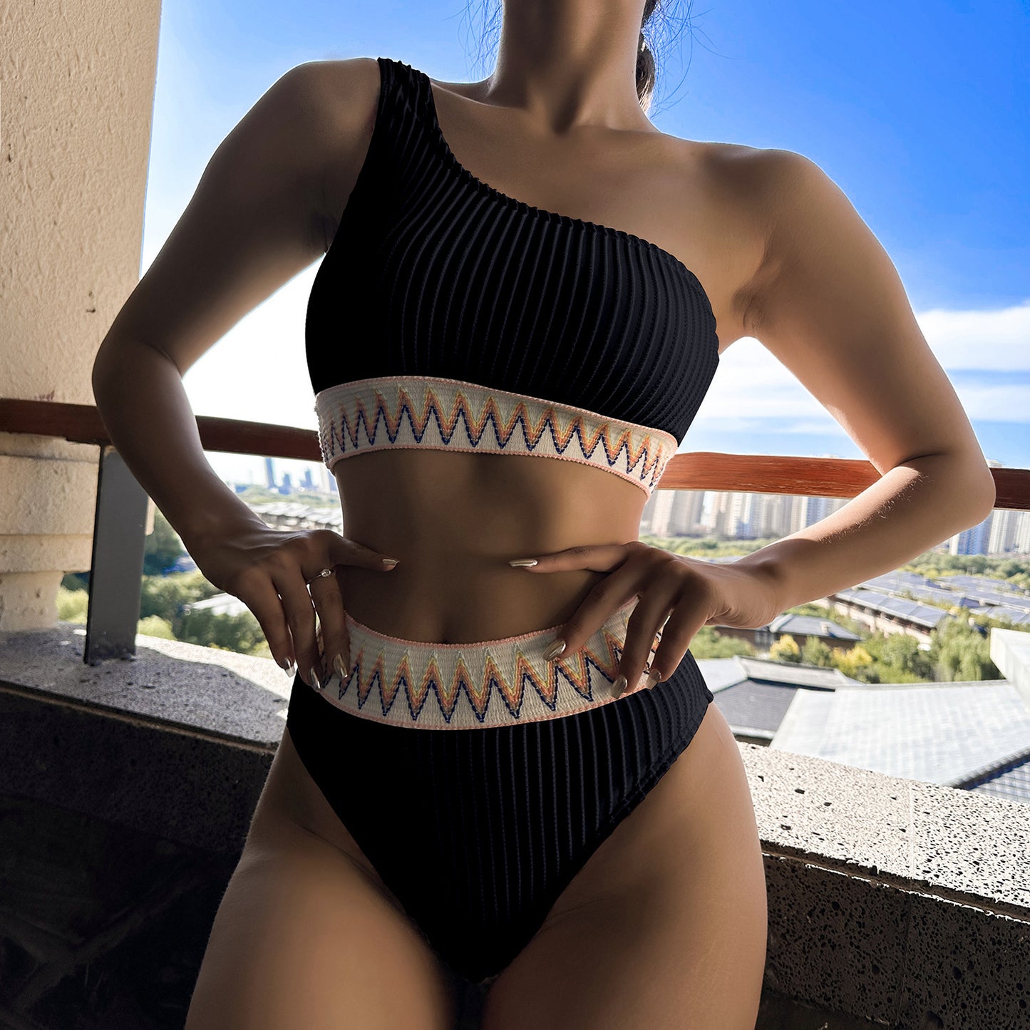 Women’s Sexy One-Shoulder Bikini Bikini Set