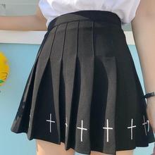 Pleated Embroidered Skirt – High-Waist Gothic Retro Mini