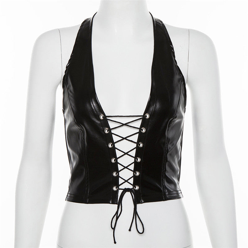 Women’s Halter Lace-Up Sexy Vest