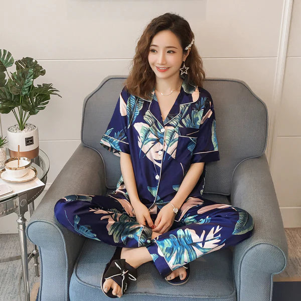 Silk-Feel Home Service Suits – Everyday Pajama Set