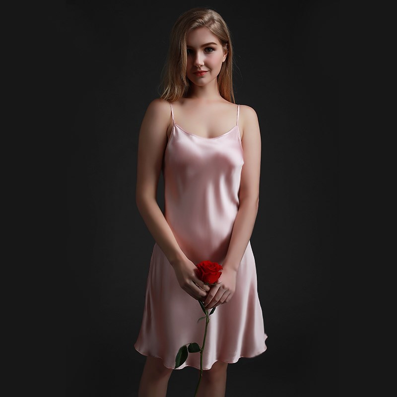 Chic Silky Suspender Nightdress – Elegant Satin Sleepwear