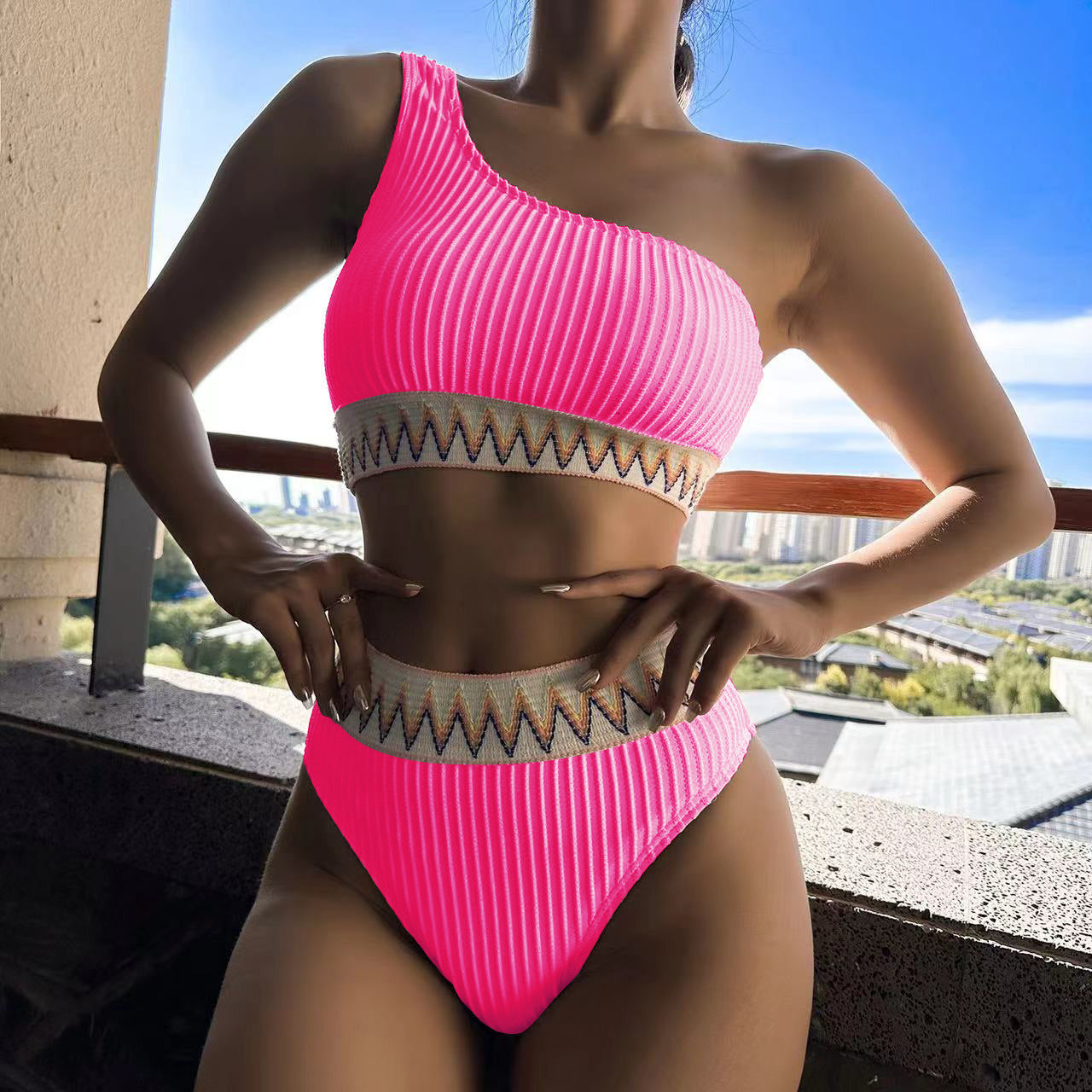 Women’s Sexy One-Shoulder Bikini Bikini Set