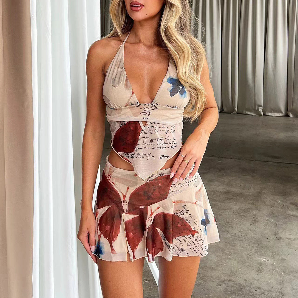 Women’s 2-Piece Printed Summer Set Skirt