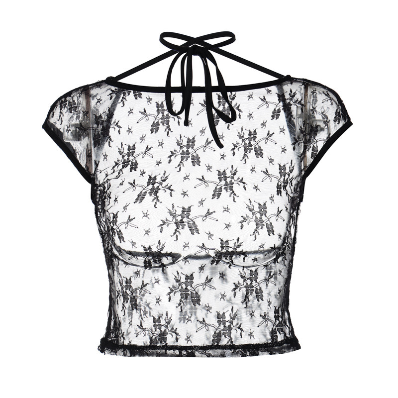 Women’s Lace Backless Halter Top