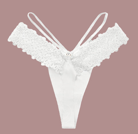 Lace Stitching Seamless Ice Silk Quick-Dry T-Back Underwear (4-Pack)