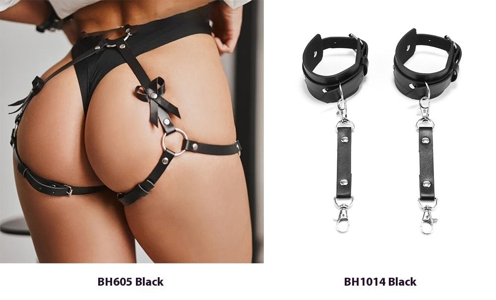 Women’s Waist Belt Handcuffs Suit Lingerie Set