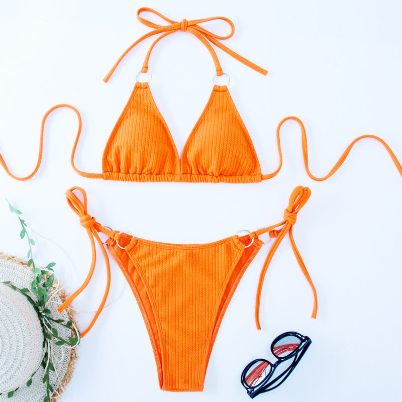 Women’s Sexy Side Tie Thong Bikini Set