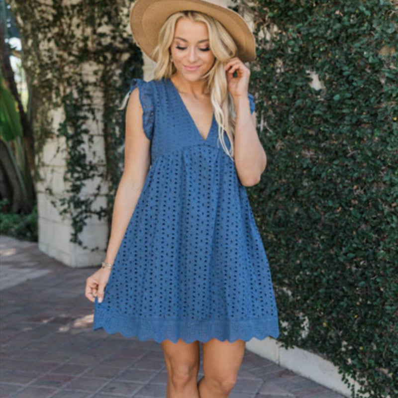 Women’s Lace Jacquard Cutout Beach Dress Skirt