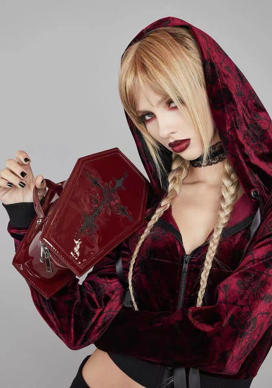 Women’s Gothic Patent Leather Coffin Bag Dress