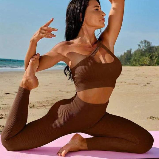 Women’s Thread Seamless Yoga Clothes Bra Set Women