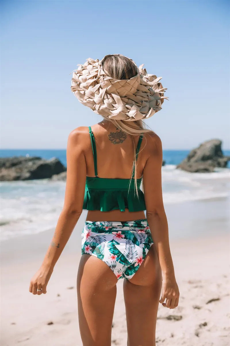 Women’s Women’s Fashion Printed Ruffle Swimsuit