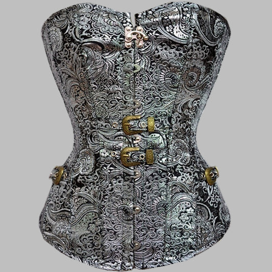 Court Gothic V-Neck Corset – Boned Waist Shaper