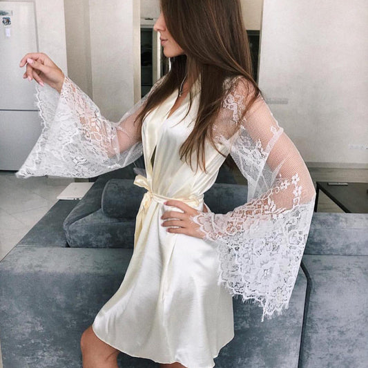 Lace Robe Nightgown Set – Elegant Sleepwear