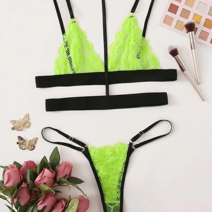 Sexy Perspective Split Lingerie Suit for Women