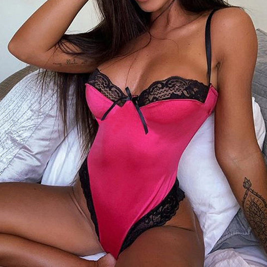 Linglace Patchwork Lace Bodysuit – Sexy One-Piece Lingerie
