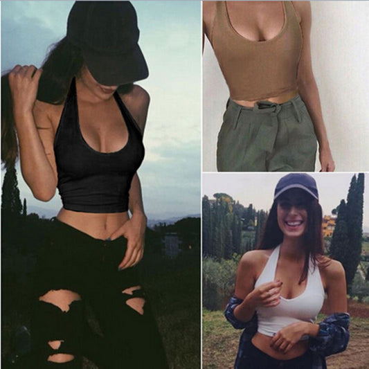 Women’s Halter Crop Top Vest
