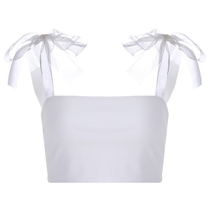 Women’s Transparent Ribbon Strap Tank Top