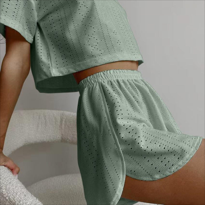 Women’s Hollow-Out Crop Top and Shorts