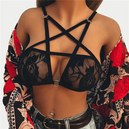 Women’s Gothic Pentagram Bra – Dark & Sexy Dress