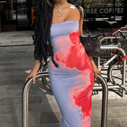 Women’s Slim Slit Tube Long Dress Skirt