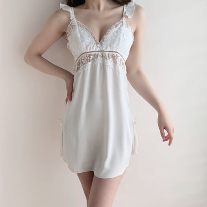 Women’s Pure Color Pajamas Suspender Temperament