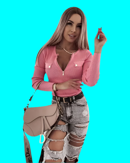 Women’s Knit Slim Pullover Top