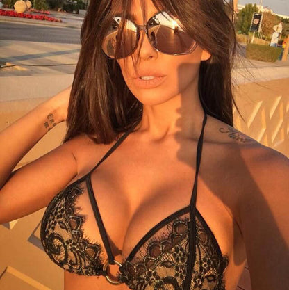 Women’s Deep V Backless Halter Bikini Suit Bikini Set