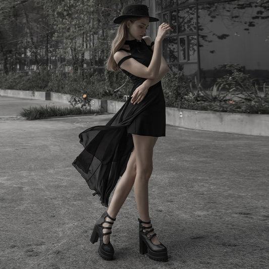 Women’s Steam Punk Goth Simple Socialite Dress
