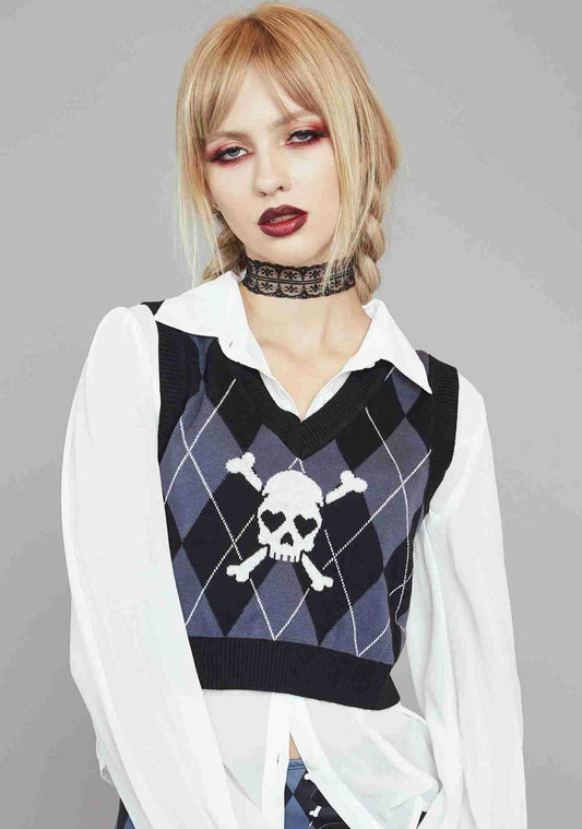 Printed Women's Wool Vest Fashion Punk
