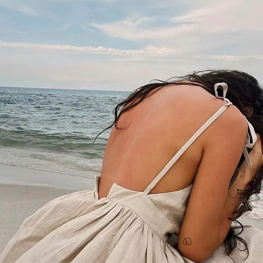 Women’s Sexy V-Neck Spaghetti Strap Maxi Sundress
