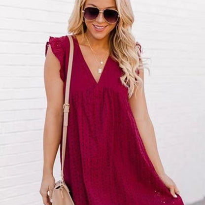 Women’s Lace Jacquard Cutout Beach Dress Skirt