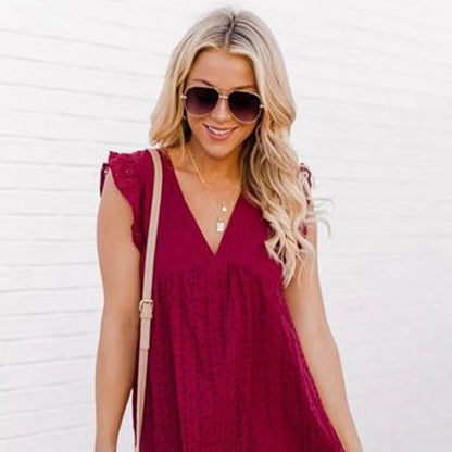 Women’s Lace Jacquard Cutout Beach Dress Skirt