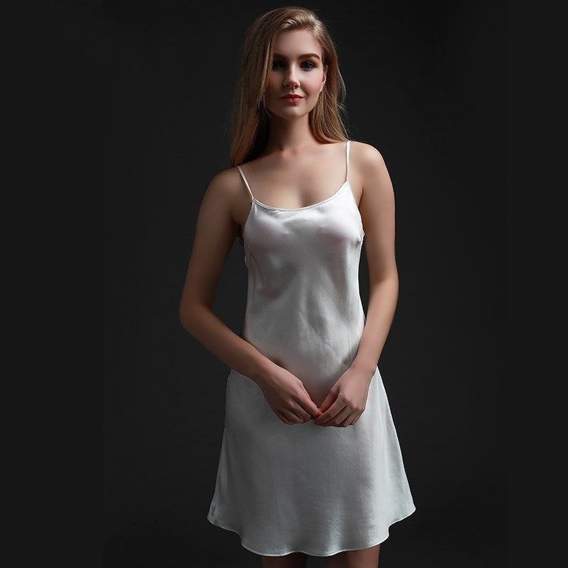 Chic Silky Suspender Nightdress – Elegant Satin Sleepwear