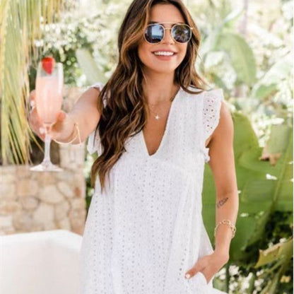 Women’s Lace Jacquard Cutout Beach Dress Skirt