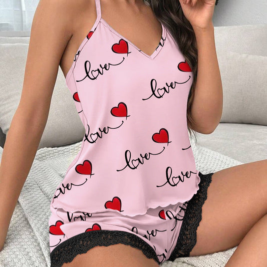 Lace Stitching Lounge Set – Stylish Sleepwear
