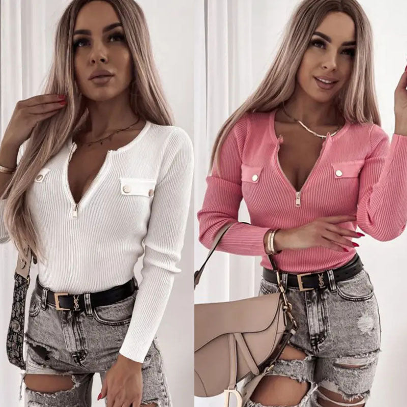 Women’s Knit Slim Pullover Top