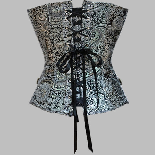 Court Gothic V-Neck Corset – Boned Waist Shaper