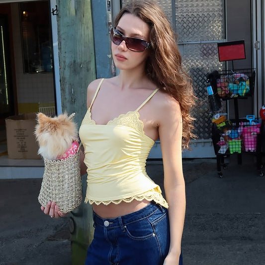 Women’s V-Neck Lace Spaghetti-Strap Top