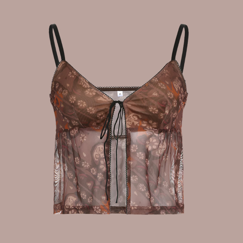 Women’s Retro Milk Silk Small Suspenders Vest