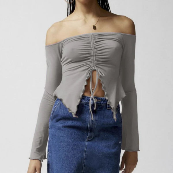Women’s Off-the-shoulder Long Sleeve T-shirt