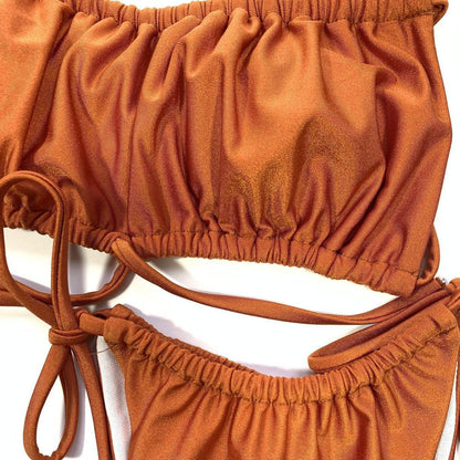 Women’s Pure Color Bikini Bikini Set