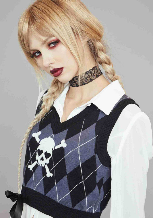 Printed Women's Wool Vest Fashion Punk