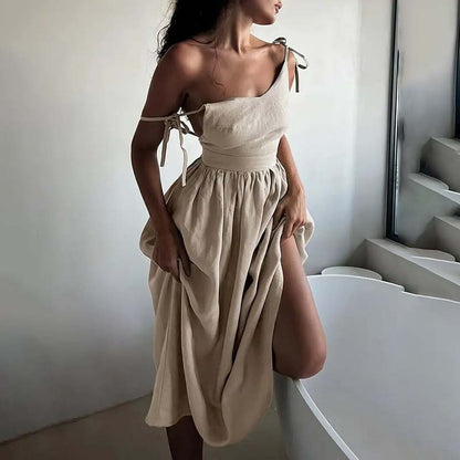 Women’s Sexy V-Neck Spaghetti Strap Maxi Sundress