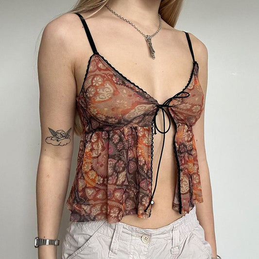 Women’s Retro Milk Silk Small Suspenders Vest