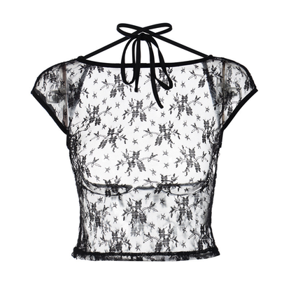Women’s Lace Backless Halter Top