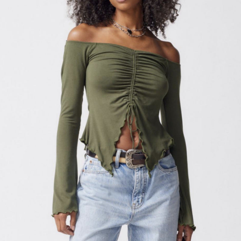 Women’s Off-the-shoulder Long Sleeve T-shirt