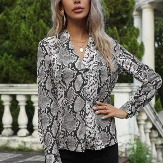 Women’s Leopard Print Long Sleeve Shirt