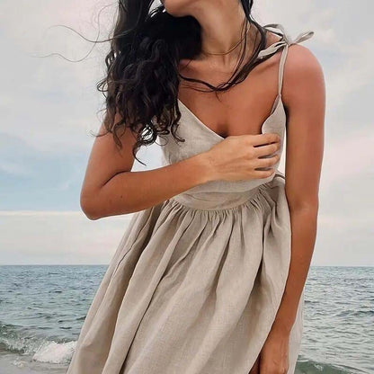 Women’s Sexy V-Neck Spaghetti Strap Maxi Sundress
